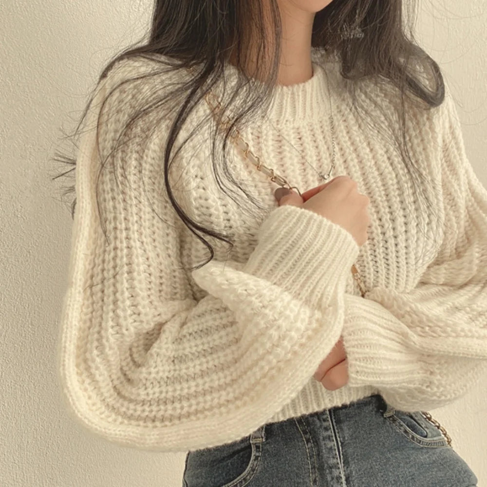 Elegant Long Sleeve Women's Sweater Pullover – Cozy Relaxed Fit for All Seasons 5