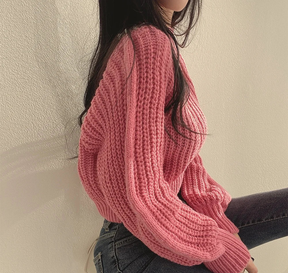 Elegant Long Sleeve Women's Sweater Pullover – Cozy Relaxed Fit for All Seasons 6
