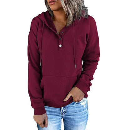 Women's Hooded Sweatshirt Gray Relaxed Fit Cotton - 1