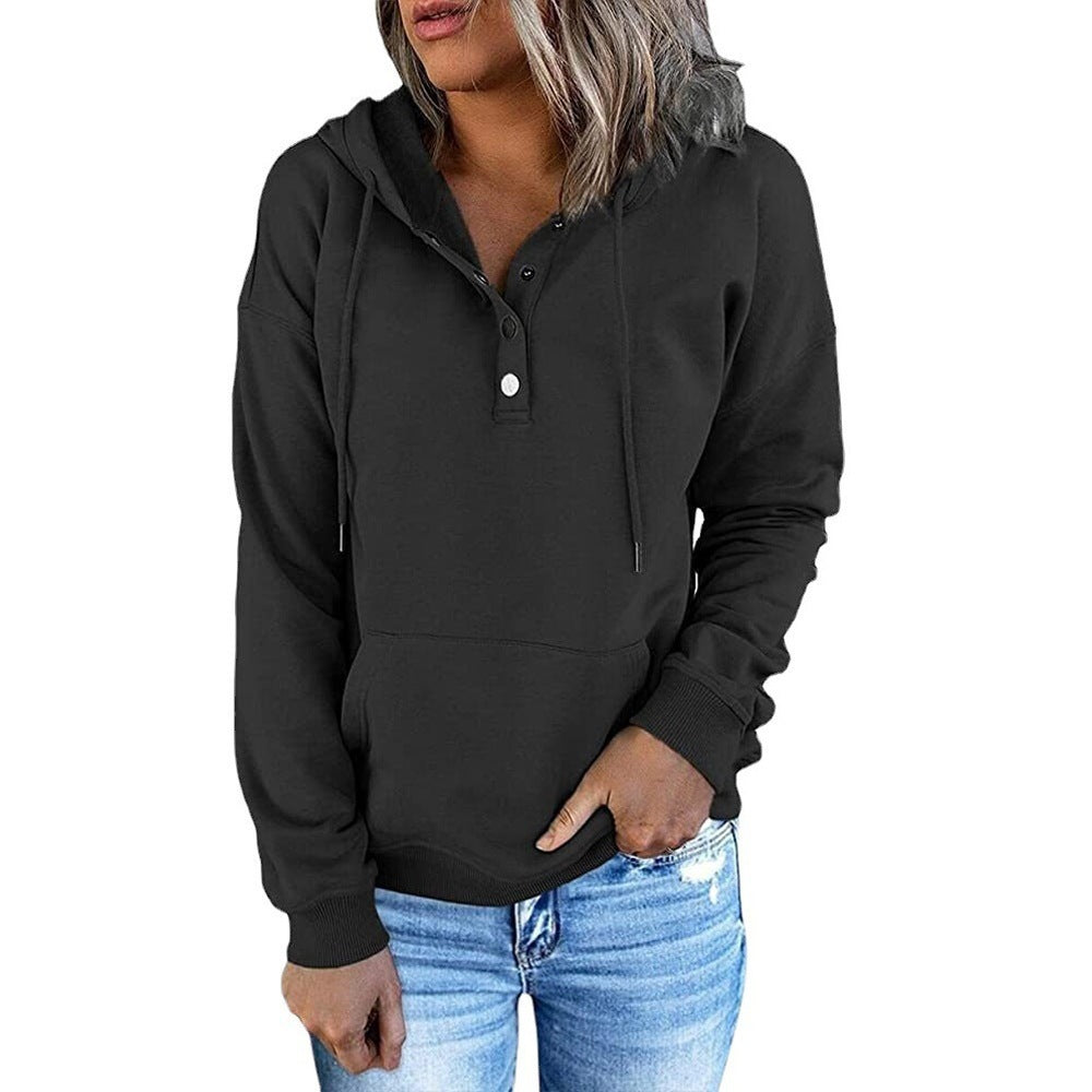 Women's Hoodie Grey Cotton Blend Relaxed Fit - 9