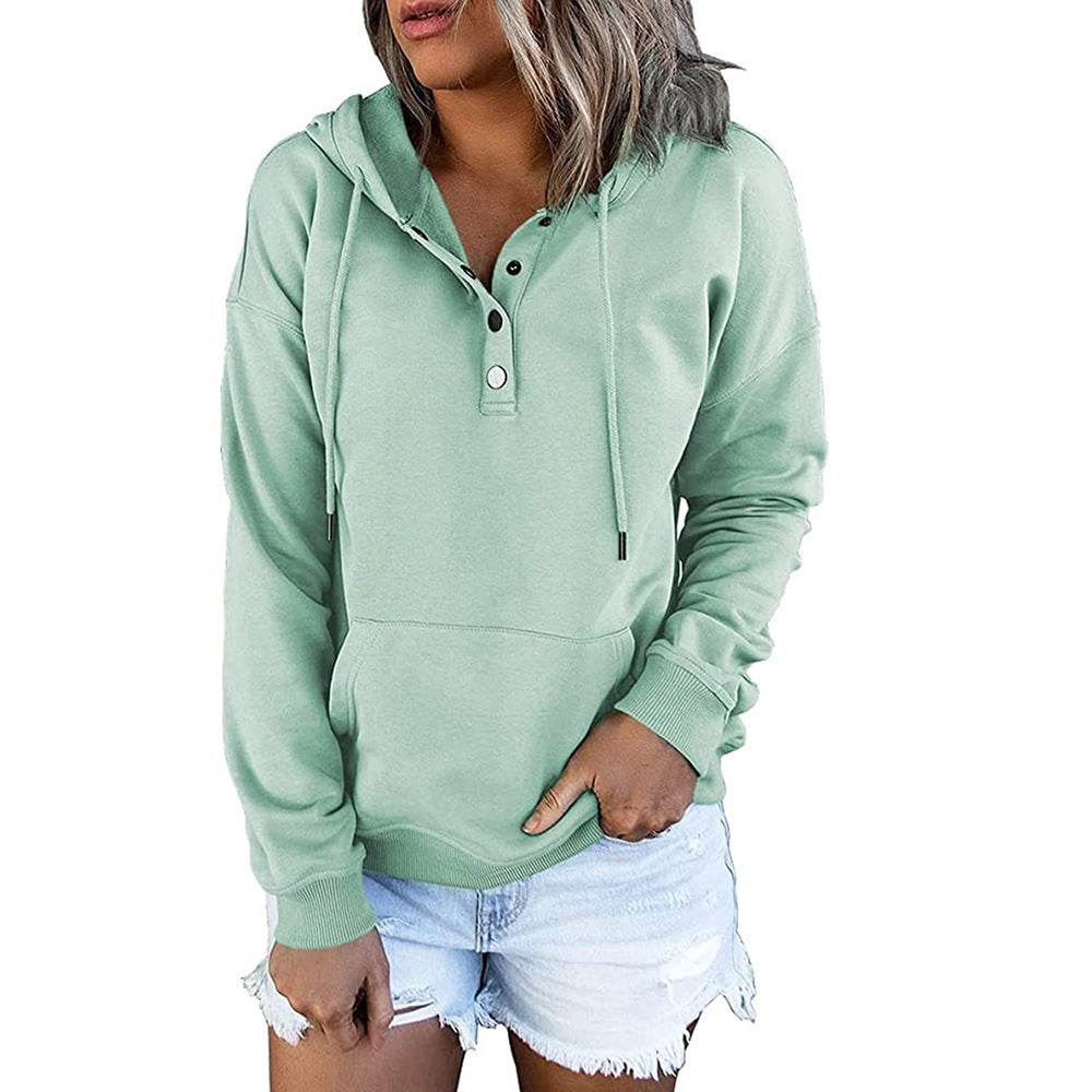 Women's Hooded Sweatshirt Gray Relaxed Fit Cotton - 10