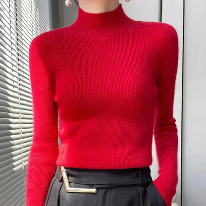 Women's Black Turtleneck Sweater with Long Sleeves – Soft Knit Casual Style 13