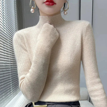 Women's Black Turtleneck Sweater with Long Sleeves – Soft Knit Casual Style 3