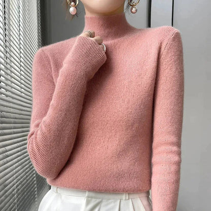 Women's Black Turtleneck Sweater with Long Sleeves – Soft Knit Casual Style 4