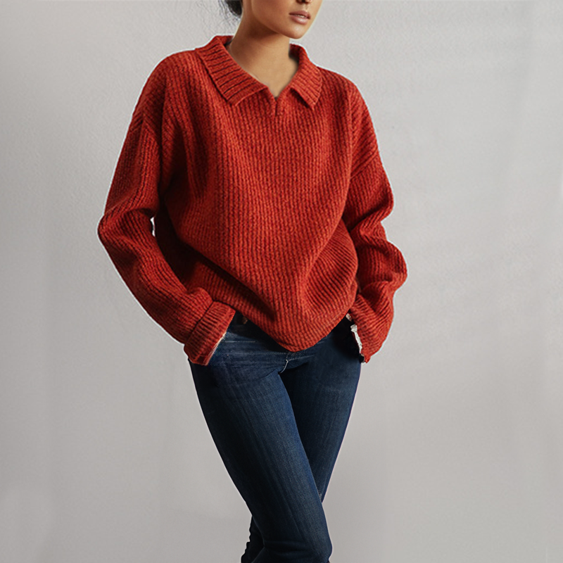 Womens Oversized Knitted Sweater in Blue – Cozy Acrylic Blend for Casual Wear 3