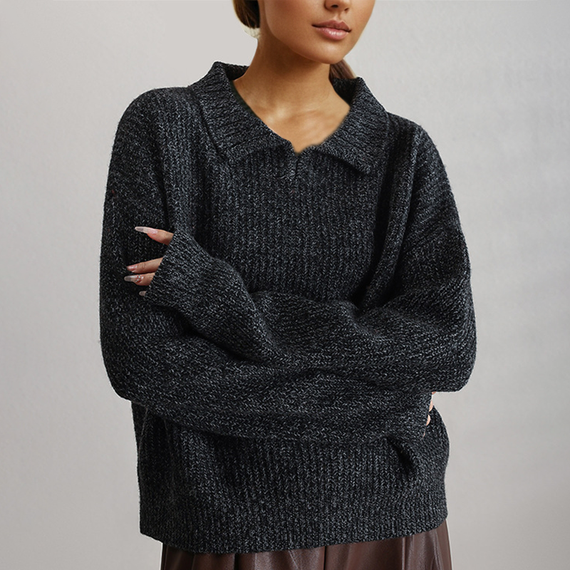 Womens Oversized Knitted Sweater in Blue – Cozy Acrylic Blend for Casual Wear 5