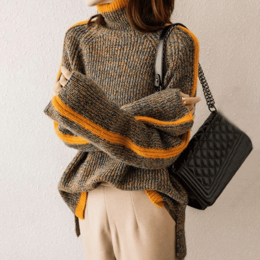 Women's Oversized Turtleneck Sweater in Soft Knit Fabric for Casual Comfort 1