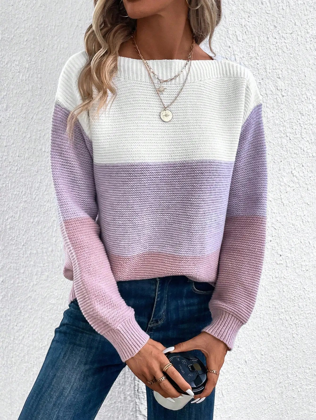 Womens Long Sleeve Knit Sweater with Round Neckline – Soft Casual Layering Top 5
