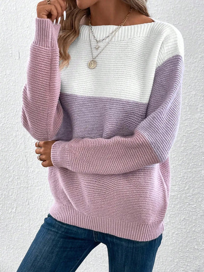 Womens Long Sleeve Knit Sweater with Round Neckline – Soft Casual Layering Top 7