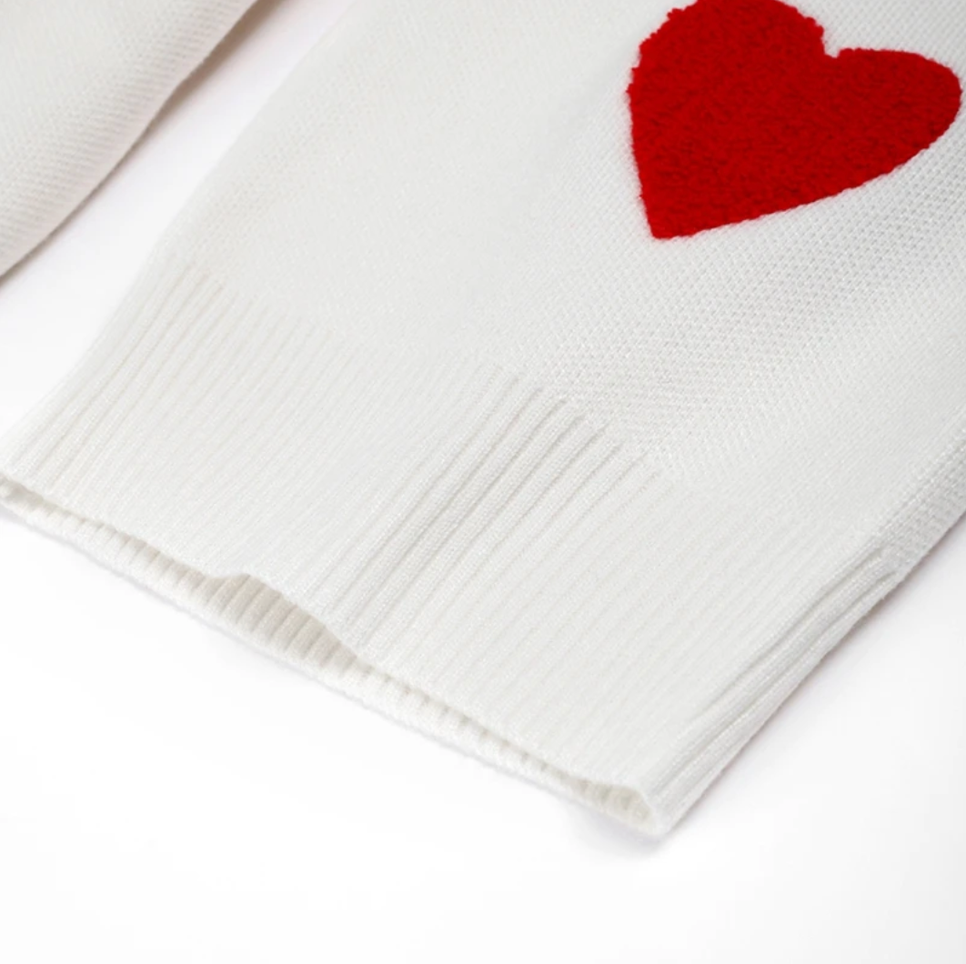 Women's Oversized Sweater with Heart Print - Soft Cotton Blend Casual Wear 6