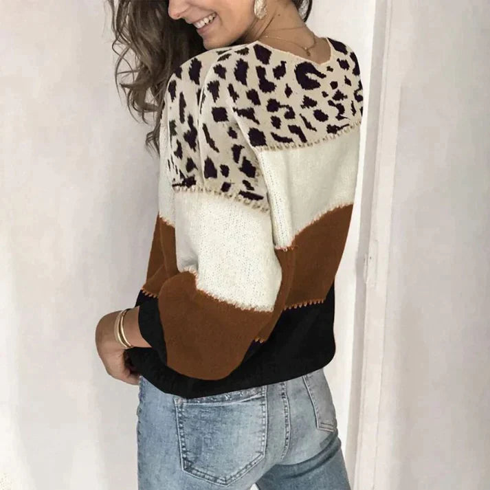 Womens Relaxed Fit Knit Sweater with Round Neckline 3