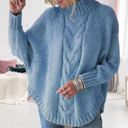 Womens Relaxed Fit Turtleneck Knit Sweater for Winter 2