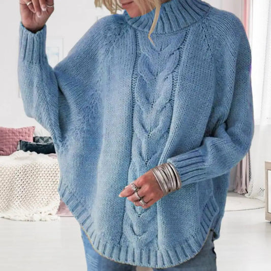 Womens Relaxed Fit Turtleneck Knit Sweater for Winter 2