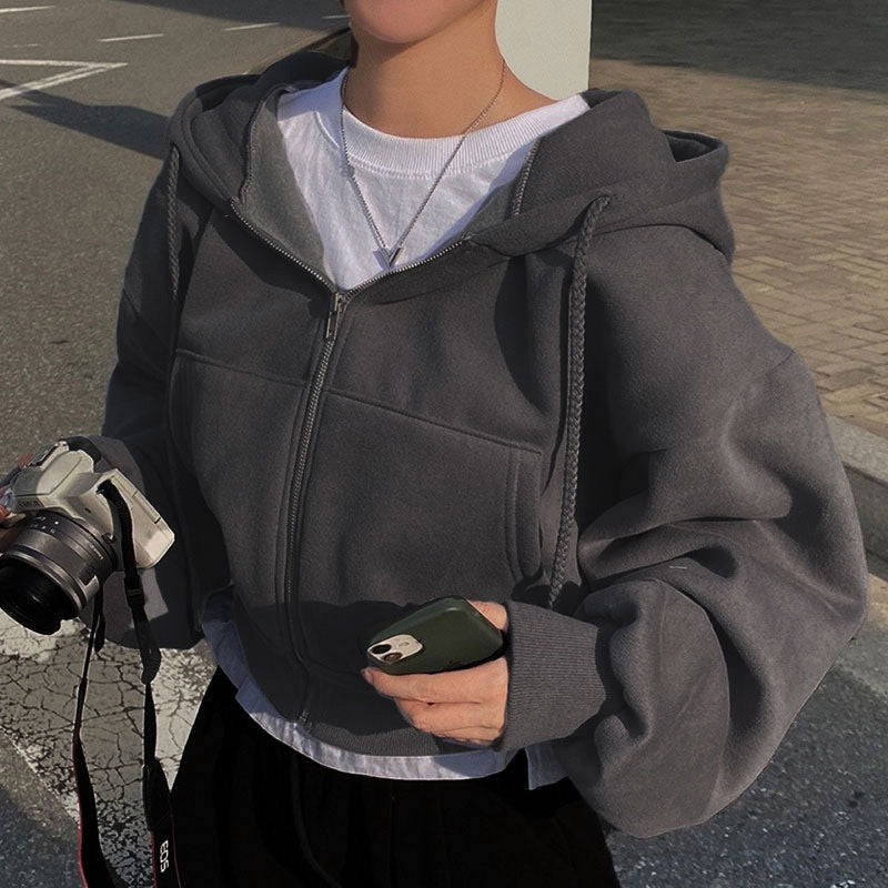 Women's Oversized Hoodie Grey Cotton - 3