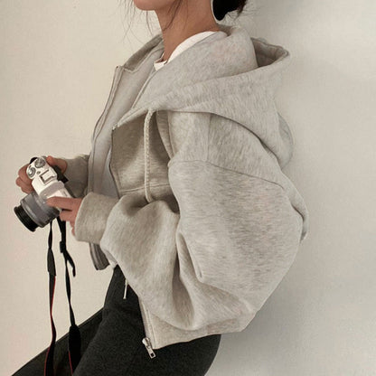 Women's Oversized Hoodie Grey Cotton - 7