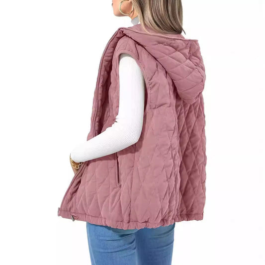 Women's Vest Gray Quilted Lightweight Polyester - 2