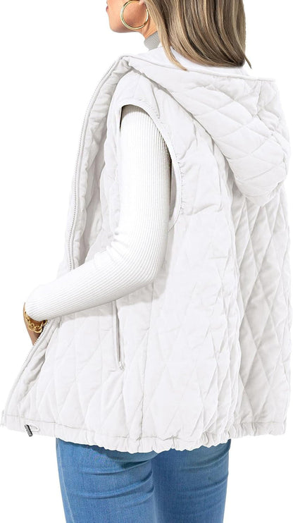 Women's Vest Gray Quilted Lightweight Polyester - 8