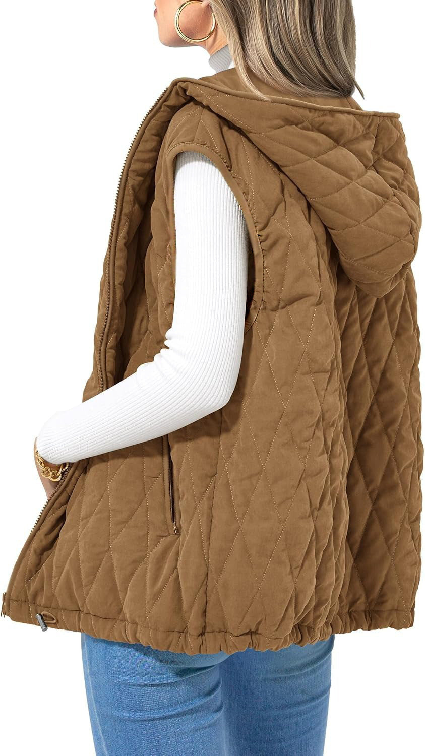 Women's Vest Gray Quilted Lightweight Polyester - Image 9