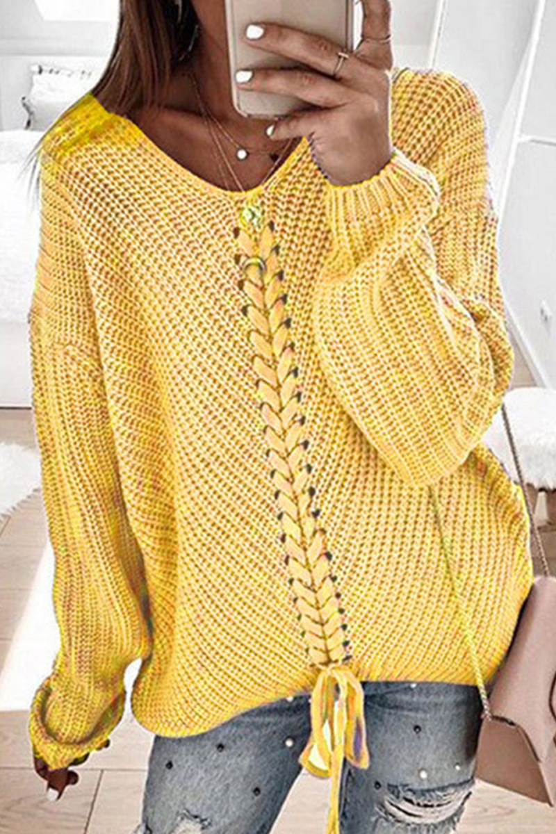 Womens Sweater with Braided Design, Long Sleeves, Soft Acrylic, Round Neck 3