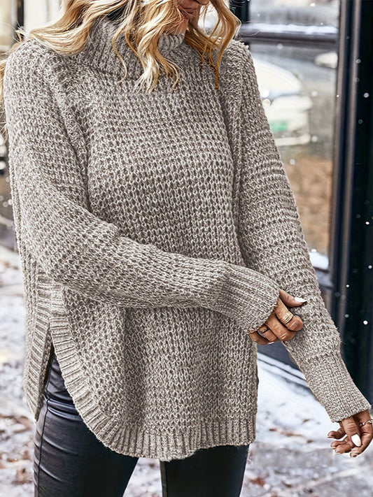 Womens Cozy Turtleneck Sweater with Raglan Sleeves 1