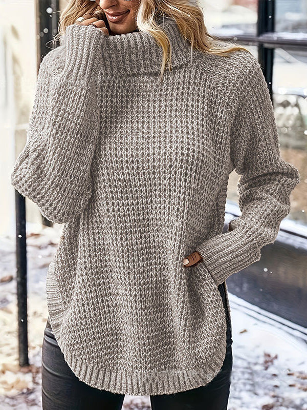 Womens Cozy Turtleneck Sweater with Raglan Sleeves 4