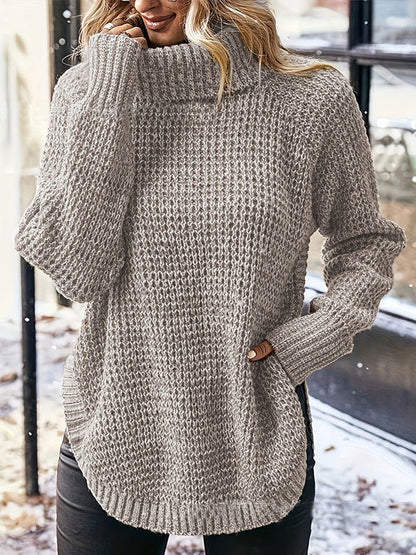 Womens Cozy Turtleneck Sweater with Raglan Sleeves 4