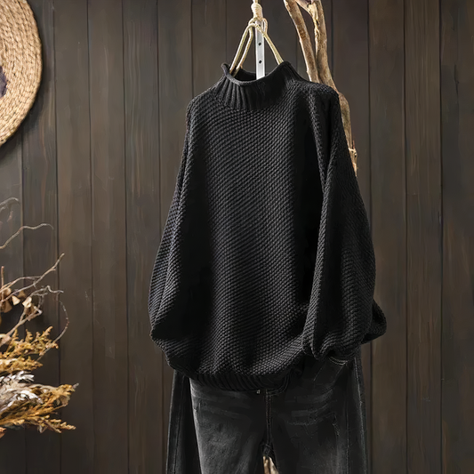 Womens Vintage Turtleneck Long Sleeve Sweater - Classic Comfort 2