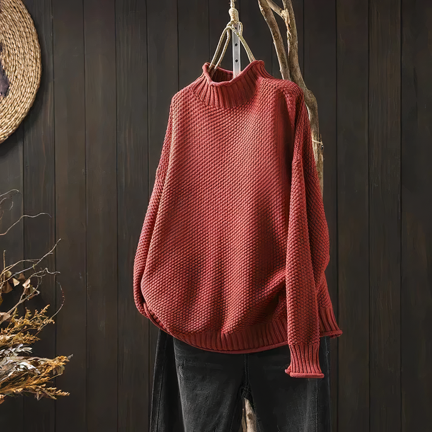 Womens Vintage Turtleneck Long Sleeve Sweater - Classic Comfort 6