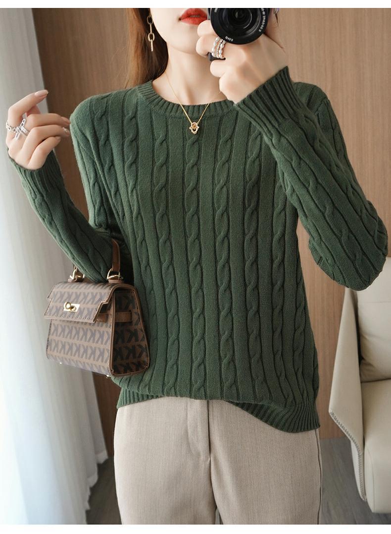 Womens Winter Cable Knit Pullover Sweater - Cozy and Stylish 1