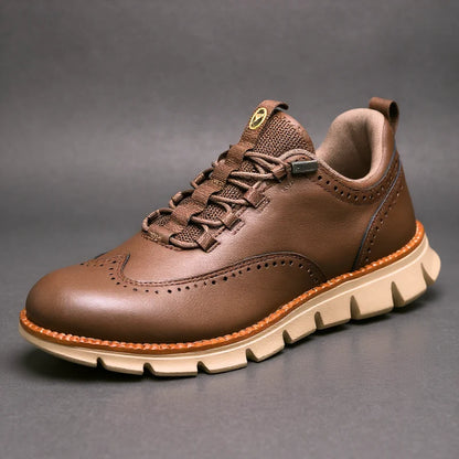 Men's Wingtip Brogue Sneakers in Espresso Brown – product view | Hensley London