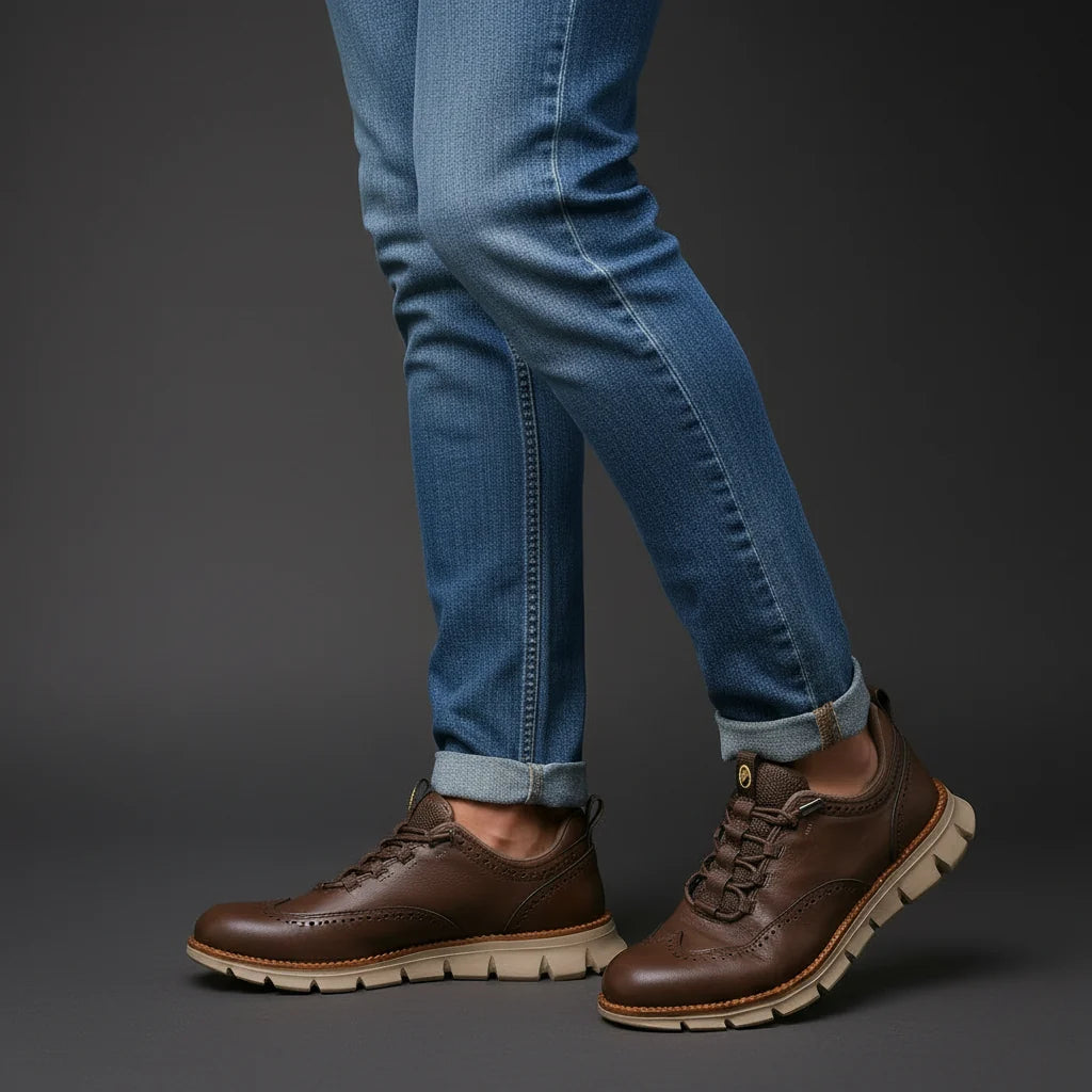 Men's Wingtip Brogue Sneakers – product view | Hensley London