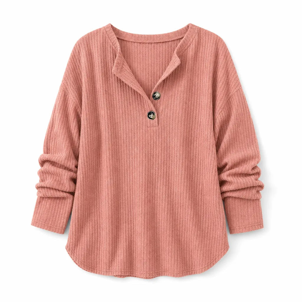 Women's Ribbed Knit Pullover Top – product view 4 | Hensley London