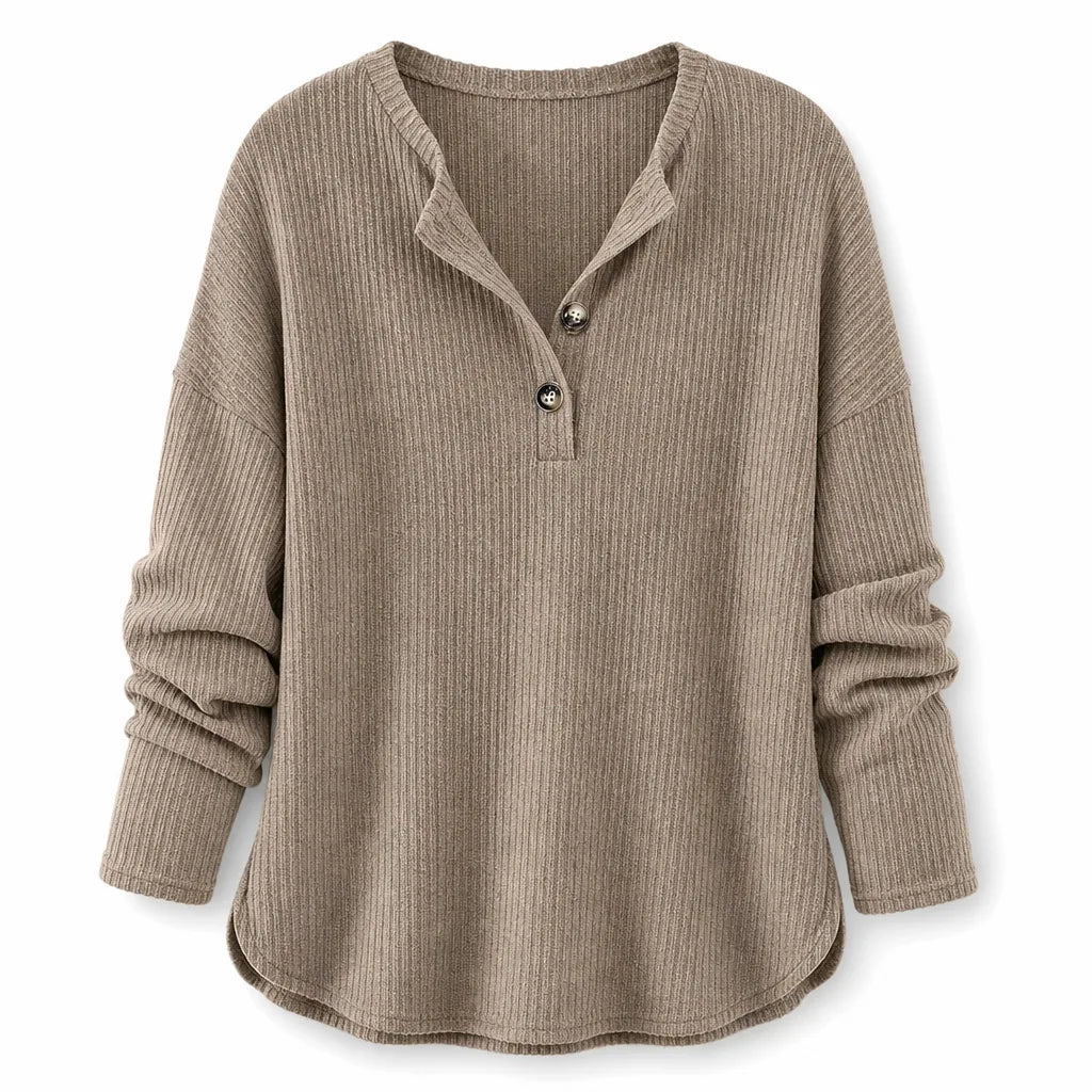 Women's Ribbed Knit Pullover Top – product view 6 | Hensley London