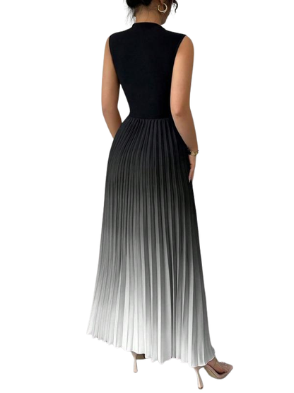 Women's Ombre Sleeveless Pleated Evening Dress – side view | Hensley London