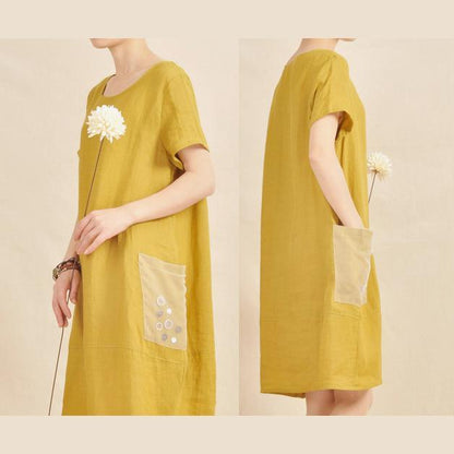 Yara Linen Shift Dress | Breathable Cotton Blend - Image 3