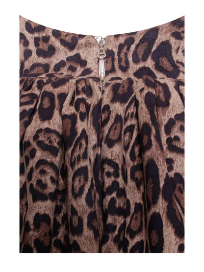 Women's Puffy Dress Cheetah Print Mini Lightweight - 8