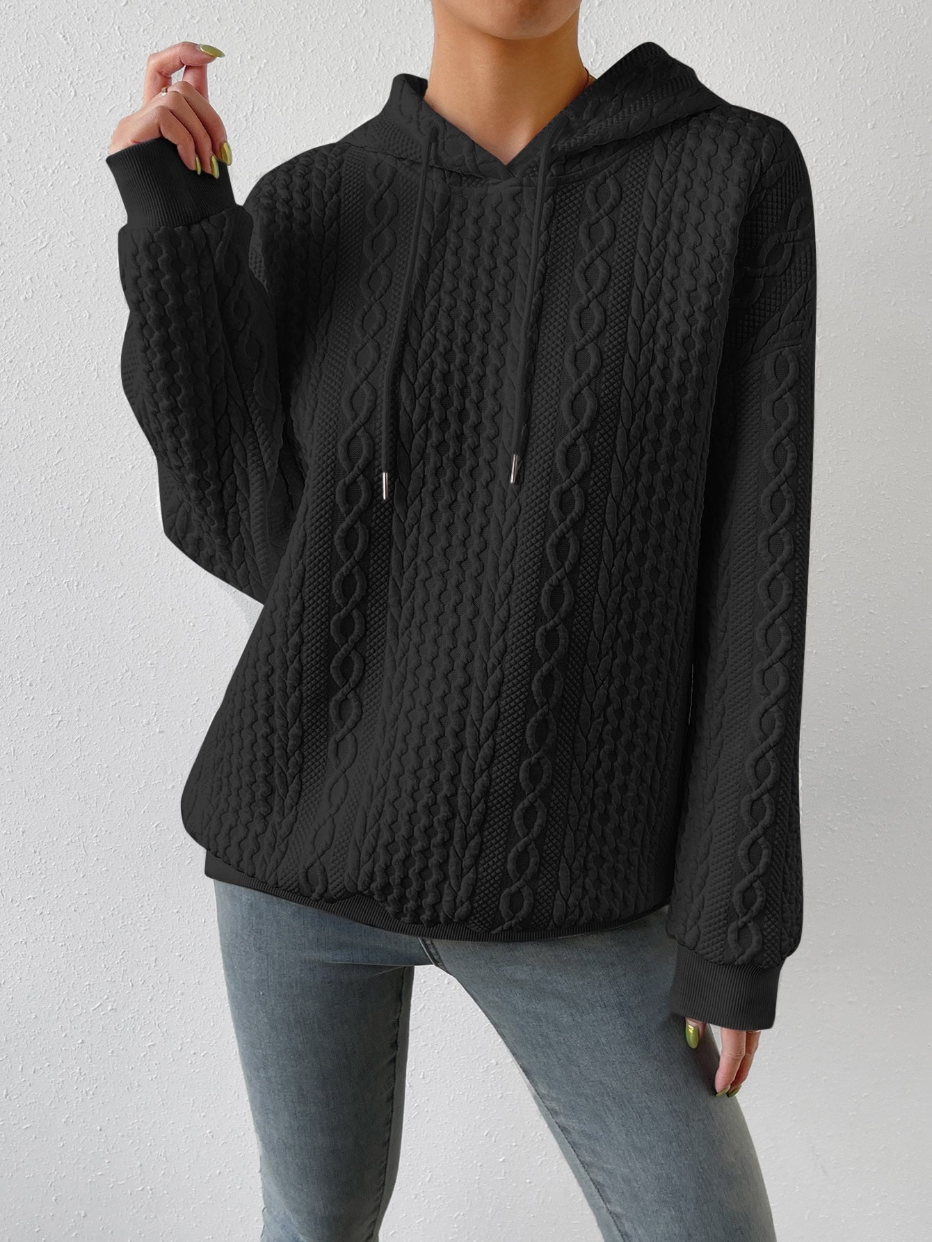 Women's Stylish Hoodie Grey Cotton - 5