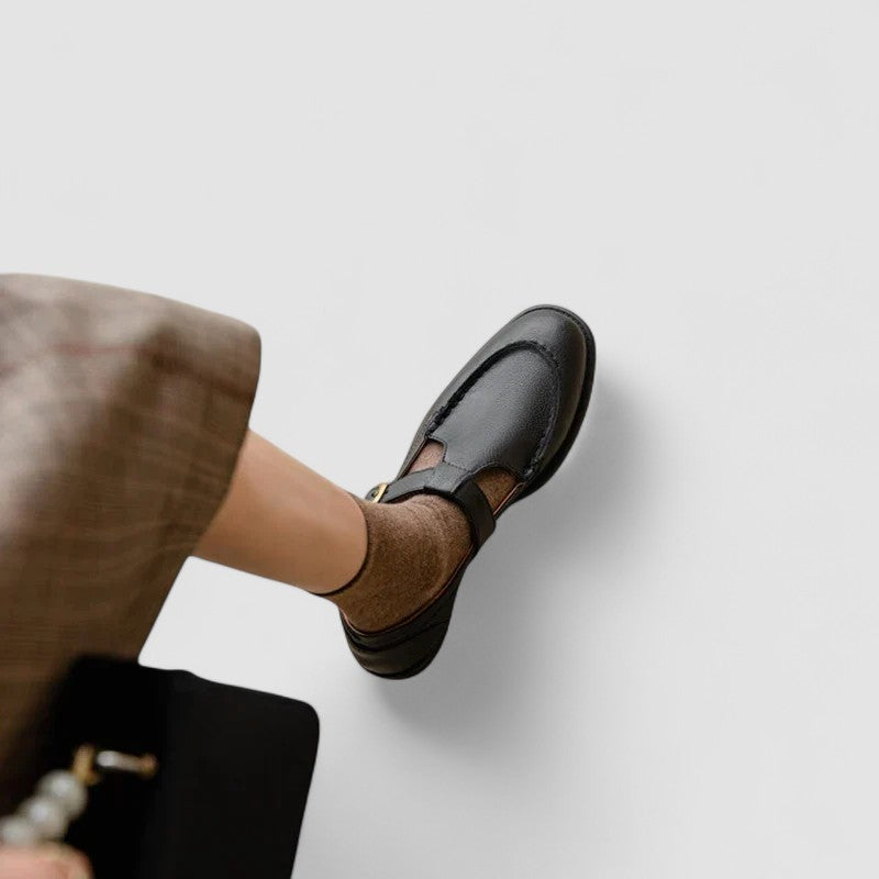 Women's Mary Jane Shoes Black Orthopaedic Square-Toe Cushioned Insole - Image 5