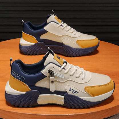 Men's Side-Zip Panelled Sneakers – product view | Hensley London