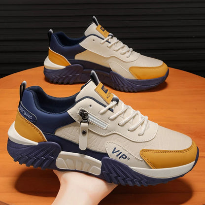 Men's Side-Zip Panelled Sneakers – product view | Hensley London