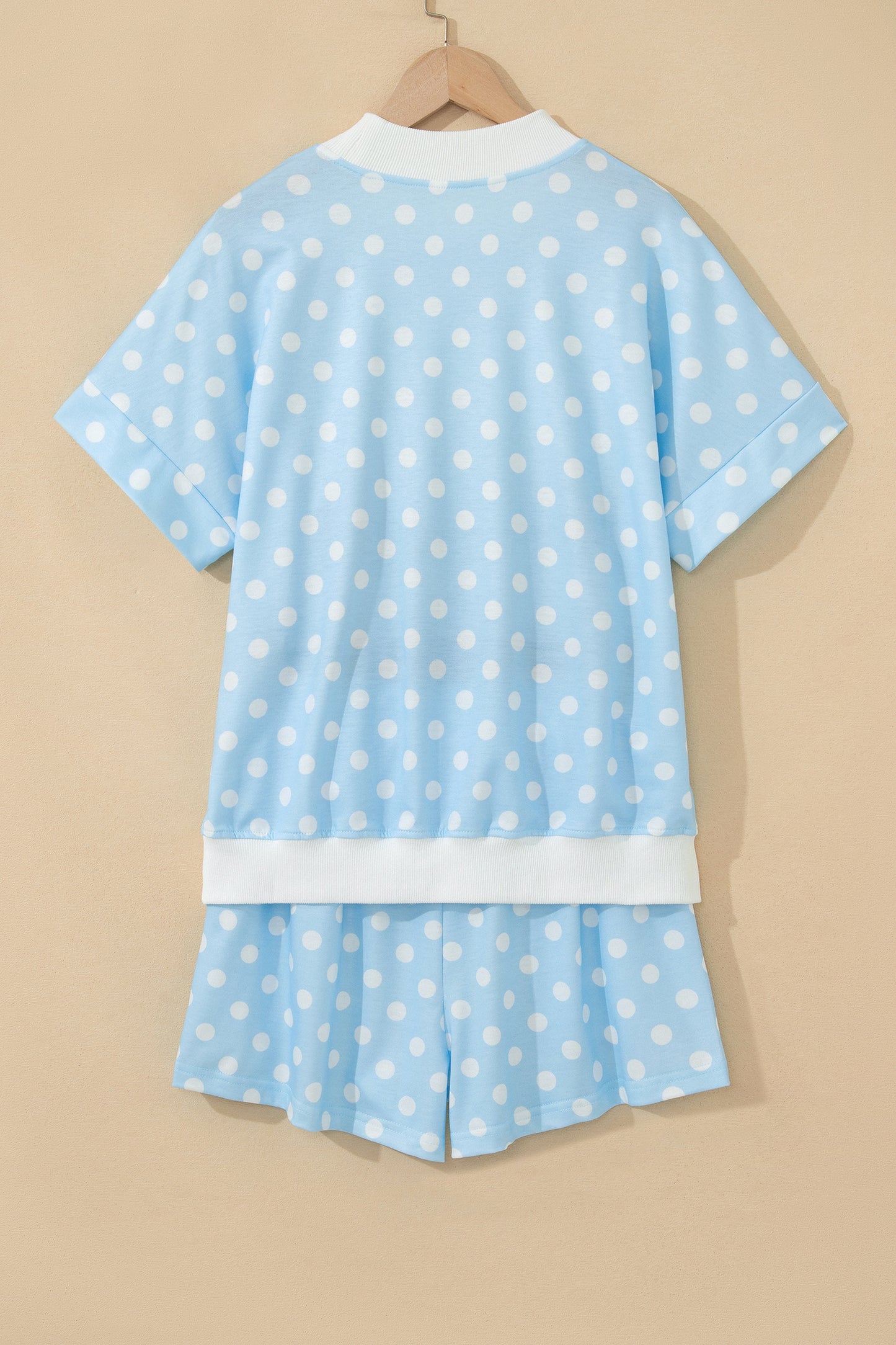 Women's Polka Dot Mock Neck Short Set - View 9 | Hensley London