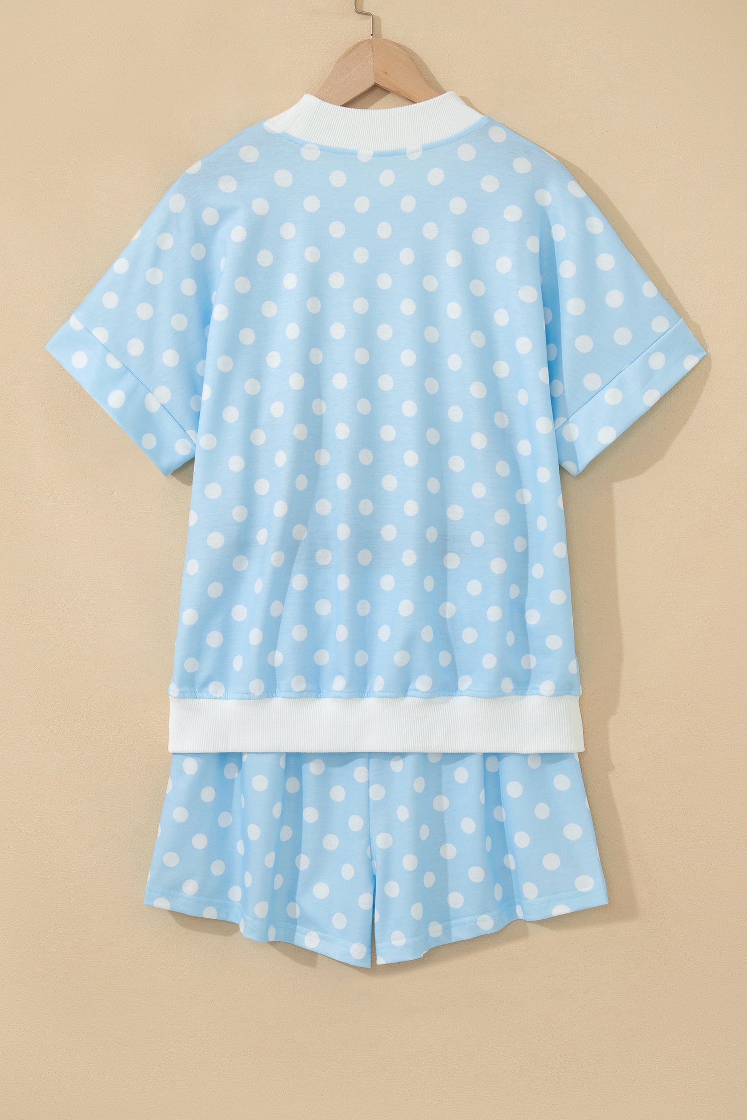 Women's Polka Dot Mock Neck Short Set - View 9 | Hensley London