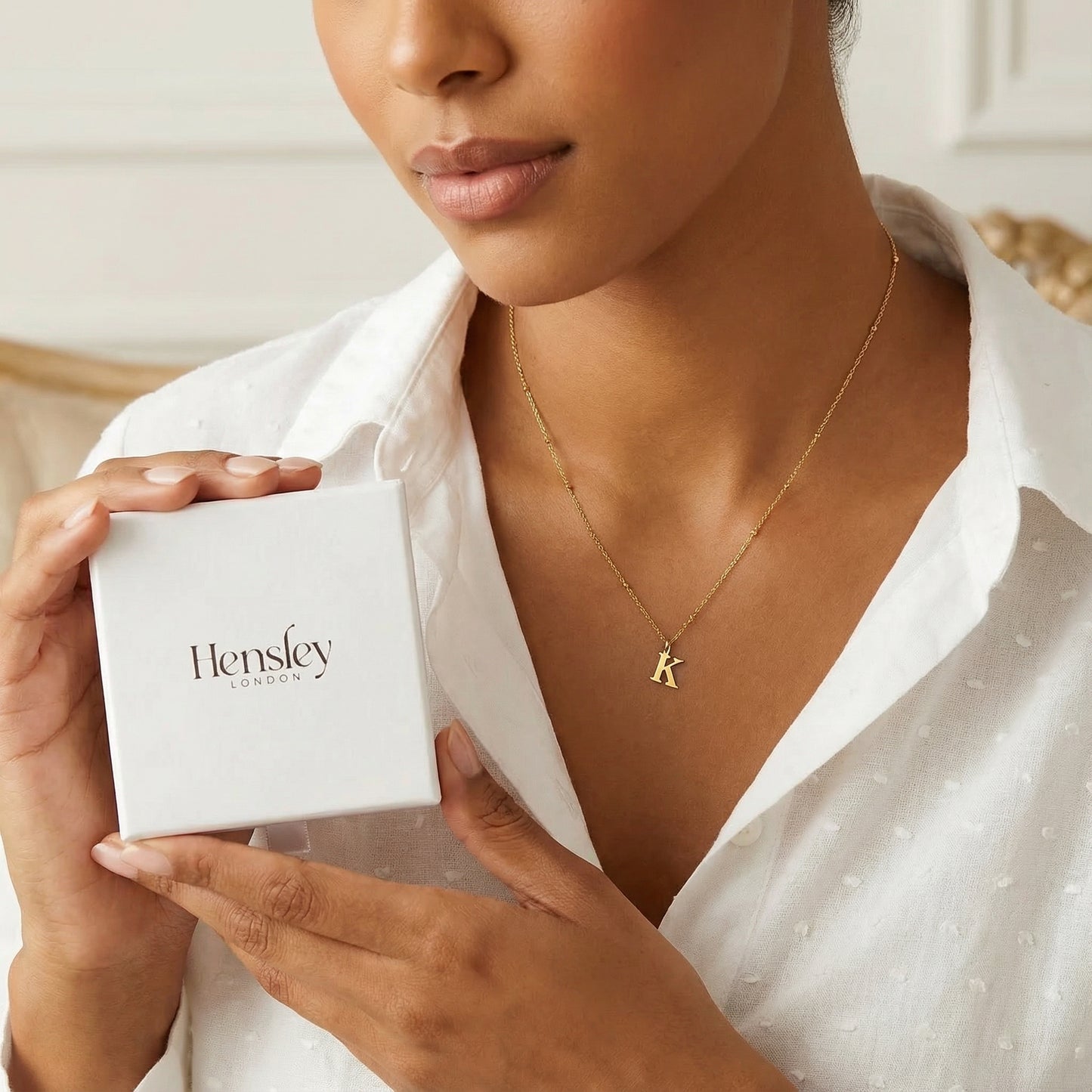 Personalized Gold Initial Necklace with Dainty Satellite Chain – Adjustable Length Women's Jewelry