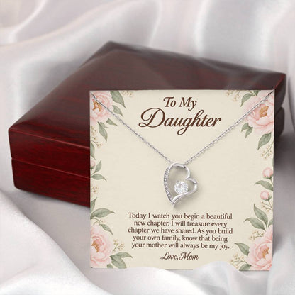 Forever Love Necklace in white gold finish with message card for daughter on her wedding day | Hensley London
