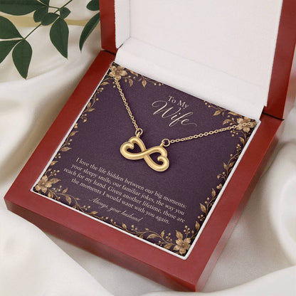 Endless Love Necklace in yellow gold finish with message card for wife | Hensley London