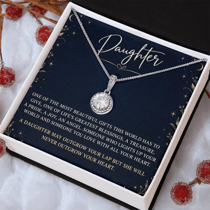 Eternal Hope Necklace with Midnight Starlight daughter card – Two Tone Box close-up | Hensley London