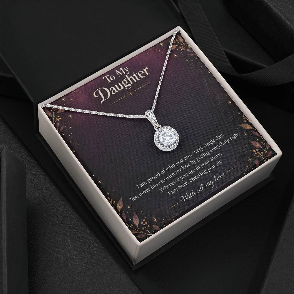 Eternal Hope Necklace in white gold finish with message card for daughter | Hensley London