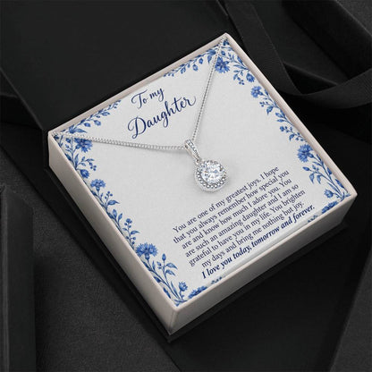 Eternal Hope Necklace with Blue Porcelain daughter message card – Two Tone Box detail | Hensley London
