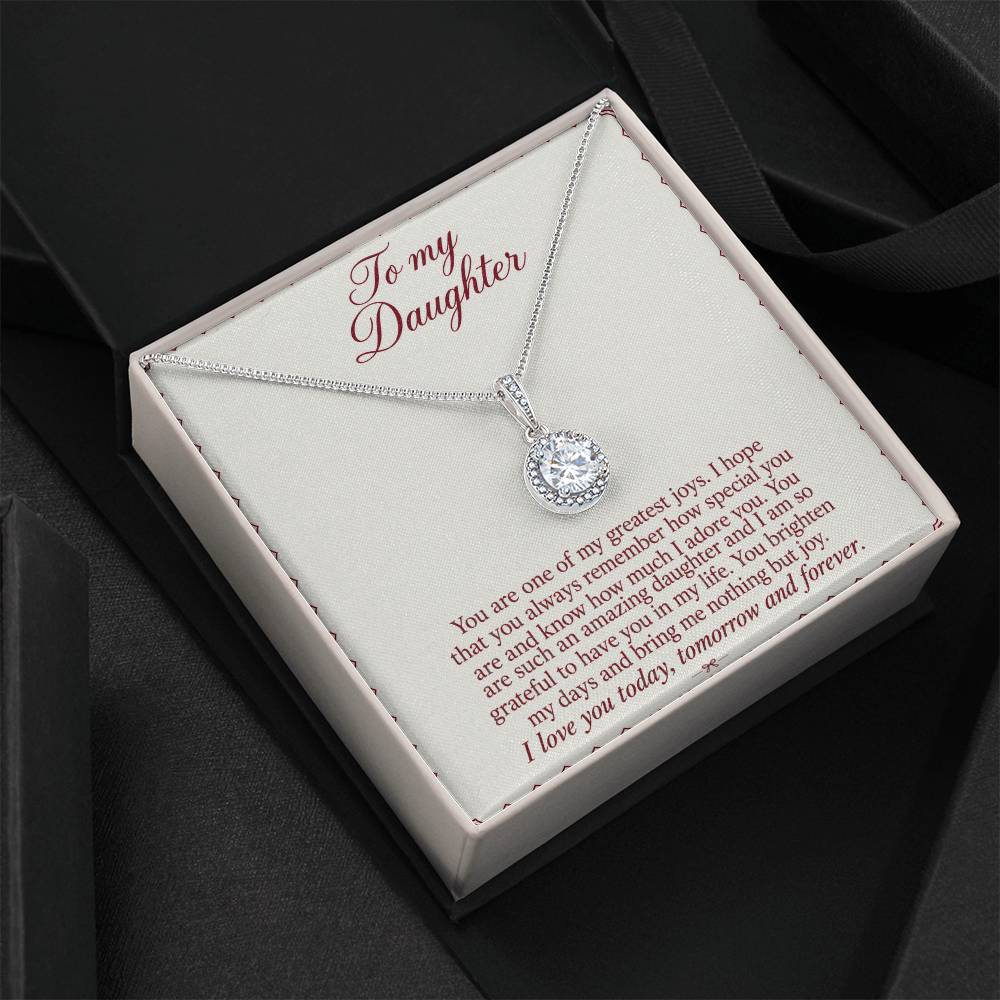 Eternal Hope Necklace with Burgundy Letter daughter message card – Two Tone Box detail | Hensley London