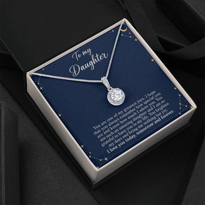 Eternal Hope Necklace with Midnight Celestial daughter message card – Two Tone Box detail | Hensley London
